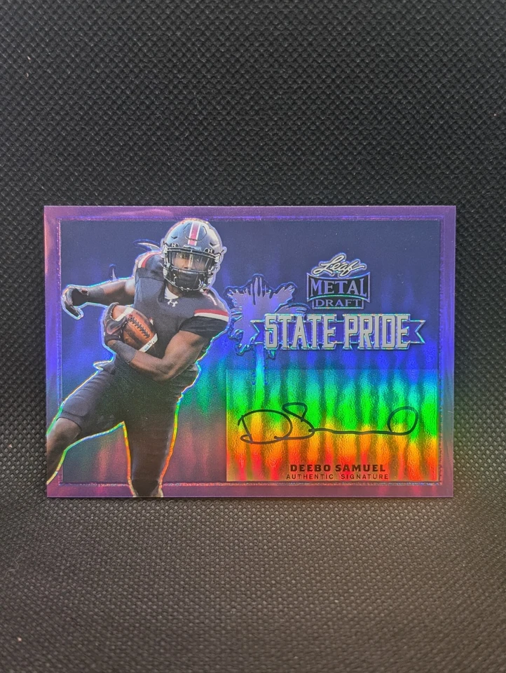 2019 Leaf Metal Draft - State Pride Deebo Samuel #SP-DS1 Purple On Card (AU, RC) - Image 1 of 2