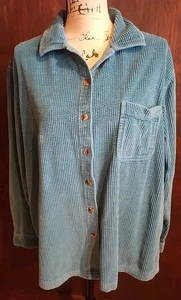 L. L. Bean Cord Hemdjacke mit Knopfleiste türkis schwer Outdoor Baumwolle XL - Bild 1 von 4