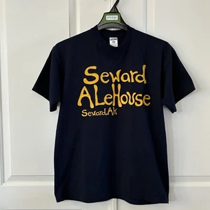 Camicia Seward Ale House Seward AK adulto grande blu navy casual outdoor uomo - Foto 1 di 6