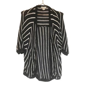 American Eagle striped open knit slub cardigan size medium - Picture 1 of 5