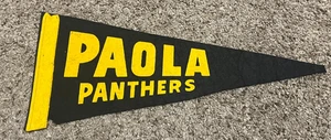 Vintage Paola Panthers High School 14'' Small Felt Pennant - Picture 1 of 2