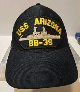 USS ARIZONA BB-39 EAGLE CREST OFFICIAL U.S MILITARY CAP SNAP BACK USA MADE - Picture 1 of 7