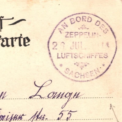 ZEPPELIN *Sachsen* (LZ.17) Postcard AN BORD 1914 CDS Interior KABINE PPC KZ21 - Image 1 of 4