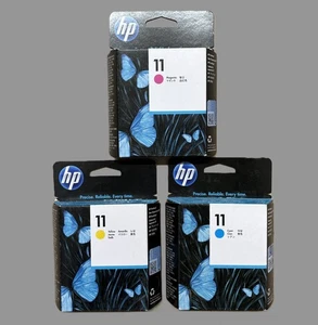 3 original Druckköpfe HP11 C4811A Cyan C4812A Magenta C4813A Yellow (2021) OVP - Bild 1 von 1