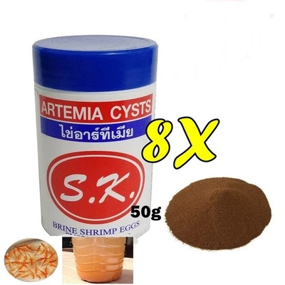 8X Artemia Cysts Fish Food SK Brine Shrimp Fairy Egg Shrimp Clean Water BEST 50g - Image 1 of 4