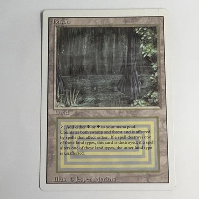 Magic the Gathering 1994 Bayou Revised Edition Rare Dual Land English LP - Image 1 of 4
