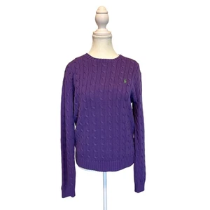 Ralph Lauren | Purple/Green Cable Knit Long Sleeve Sweater | XL - Picture 1 of 10