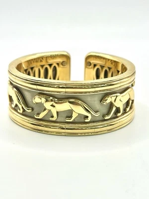 Двухцветный золотой браслет-манжета Cartier 18 карат - Изображение 1 из 4