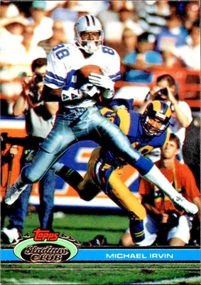 michael irvin dallas cowboys 1991 TOPPS STADIUM CLUB card# 37 - Image 1 of 2