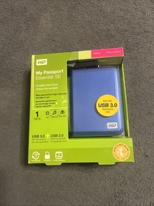 WD - My Passport 1TB External USB 3.0 & USB 2.0 Portable Hard Drive - Blue - Picture 1 of 9