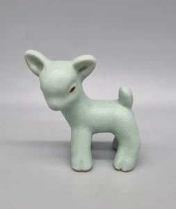A Vintage 1930's Bourne Denby Green Glaze Lamb Figurine H - 8.0cm. - Picture 1 of 8