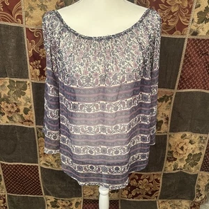 Top Anthropologie Raga Manga Larga Para Mujer Pequeño Cachemira Rayas Cuello Redondo - Imagen 1 de 14