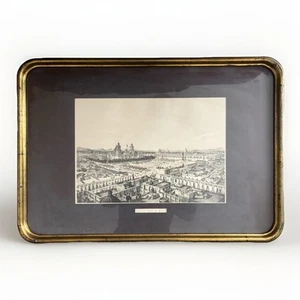 Vintage 40er Radierung von Zócalo Mexiko-Stadt 23" Porfiriato Skyline Plaza de Armas - Bild 1 von 4