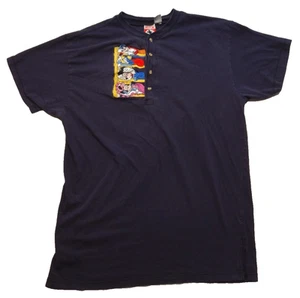 Mickey Inc OS Night Sleep Shirt Disney Embroidered Henley Tee T-Shirt 90s Y2K - Picture 1 of 12