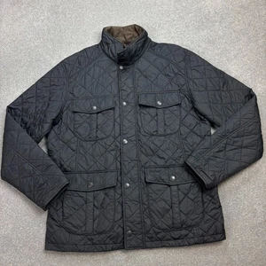 Barbour Jacket Adult Large Black Explorer Quilted Hunting Country Lined Coat Men - Picture 1 of 9