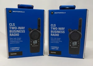 (2) Motorola CLS1410 4 Channel UHF Two-Way Business RadioS - Black - Picture 1 of 3