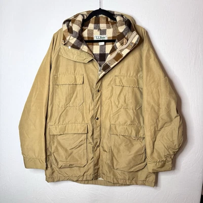 LL Bean Jacket Mens XL Vtg Baxter State Parka Wool Blanket Lined USA Outdoors - Image 1 of 4