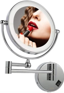 Homever Wall Mounted Makeup Mirror LED Lighted With 1x/5x Magnification. - Picture 1 of 9