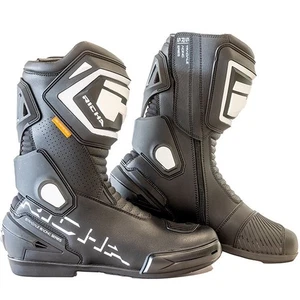RICHA STRADALE MOTORCYCLE BOOT BLACK WHITE SIZE 45 UK 10.5 - Picture 1 of 9