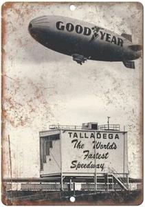 Goodyear Blimp Talladega Speedway Photo Ad Reproduction Metal Sign A533 - Picture 1 of 2