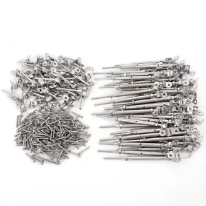 50 Pack T316 Stainless Steel Tensioner Set for 1/8" Cable Railing w/ Deck Toggle - Picture 1 of 8