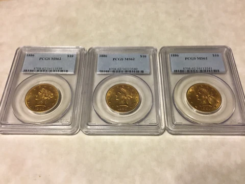 1 - 1886 MS62 PCGS $10 Eagle Liberty Gold Coin great appeal Cover