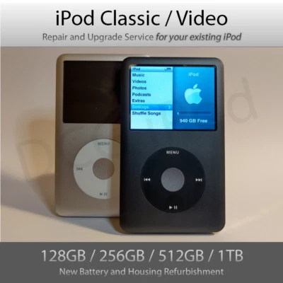 iPod Classic Upgrade and Refurbishment SERVICE | 128GB 256GB 512GB 1TB - Image 1 of 4