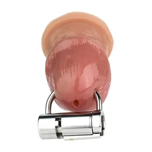 New Male Glans Piercing Lock D Ring Chastity Device Female Clitoris Nipple Lock - Picture 1 of 26