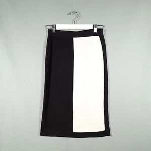 Phase Eight Pencil Skirt Womens 10 Black White Ribbed Smart Office New With Tags - Picture 1 of 14
