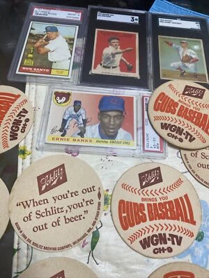 (18) NEW 1969 Chicago Cubs WGN-TV Ch-9 Schlitz Cubs Vintage Coaster Lot - Image 1 of 4