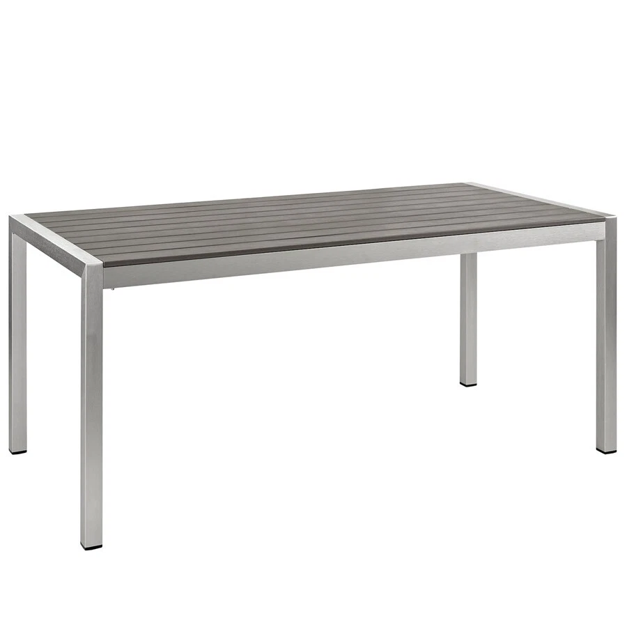 Modway Shore Outdoor Patio Aluminum Dining Table, Silver Gray - EEI-2251-SLV-GRY - Image 1 of 1