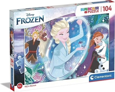 Puzzle Clementoni FROZEN Disney 104 pezzi 48,5x33,5 cm - Immagine 1 di 4