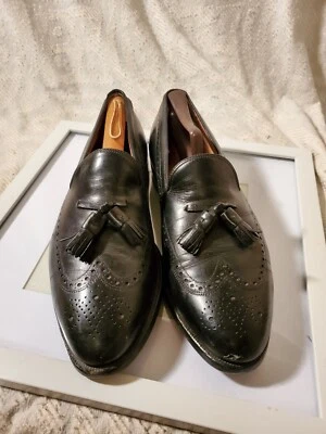 Sapato slip on Johnston & Murphy Aristocraft masculino ponta das asas tamanho 10 PRETO - Imagem 1 de 4