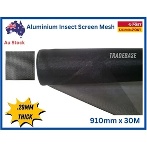 30m Roll x 910mm Aluminium Door Window Mesh Flyscreen - Picture 1 of 4
