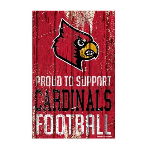 Louisville Cardinals 11"x17" Proud to Support Wood Sign [NEW] NCAA Banner Wall Cover