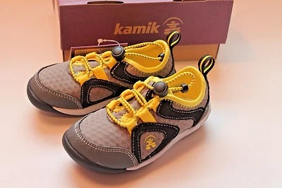 Kamik Niños Rápidos Amarillo y Gris Zapatos Niño Pequeño Niño Talla 8 Zapato Sin Cordones NUEVO Foto 1 de 4