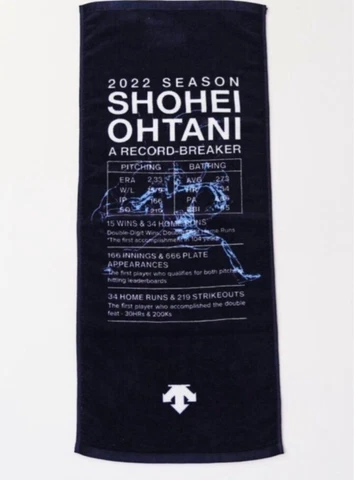 2022 Season Shohei Ohtani DESCENTE Face Towel Navy New Rare 86cm×34cm Cover