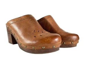 Zuecos Korks Gruesos Cuero Marrón Plataforma Tachonados Mulas Boho 10M 10 Diez Zapatos - Imagen 1 de 16