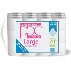 PPC Large Toilet Rolls Bathroom Toilet Tissue 2 Ply - 36 Roll Pack - Picture 1 of 1