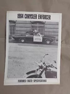 1964 Chrysler Enforcer Brochure 64 Police Pursuit - Picture 1 of 5