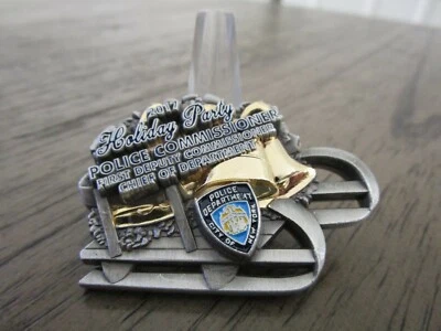 NYPD Police Commissioners Holiday Party Christmas Sleigh Challenge Coin #377C - Image 1 of 4
