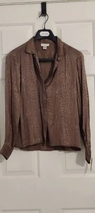 Vtg 80s 90s Neiman Marcus Silk Blouse Shoulder Pads Glam Rock Cocktail NWT NOS - Picture 1 of 22