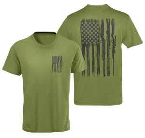 T-shirt bandiera pistola USA t-shirt patriotica americana 2 ° emendamento t-shirt caccia - Foto 1 di 9