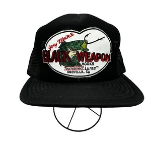 VINTAGE Gary Klein schwarze Waffe Trucker Mütze Turnierköder Sportkappe neu ohne Etikett - Bild 1 von 9