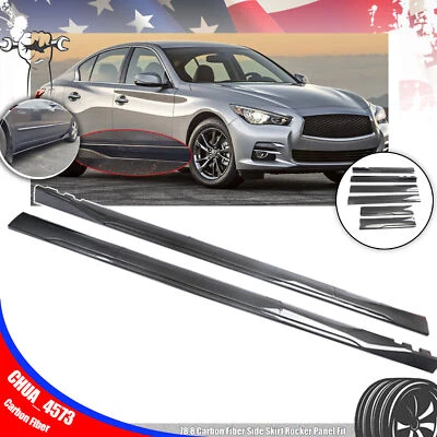 78,8 «Углеродного волокна боковая юбка рокер панели подходит для Infiniti Q50 22 - Изображение 1 из 4