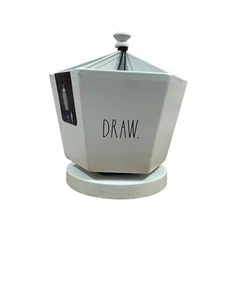 Rae Dunn Carousel Spinning Caddy Color Create & Draw White Metal NEW - Picture 1 of 6