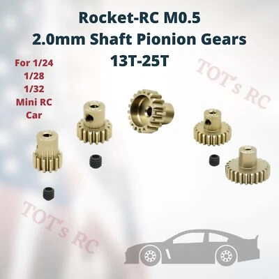 Surpass Hobby Rocket RC Pinion Gear M0.5 13T-25T 2.0MM Shaft 1410 1525 Mini Z - Image 1 of 4
