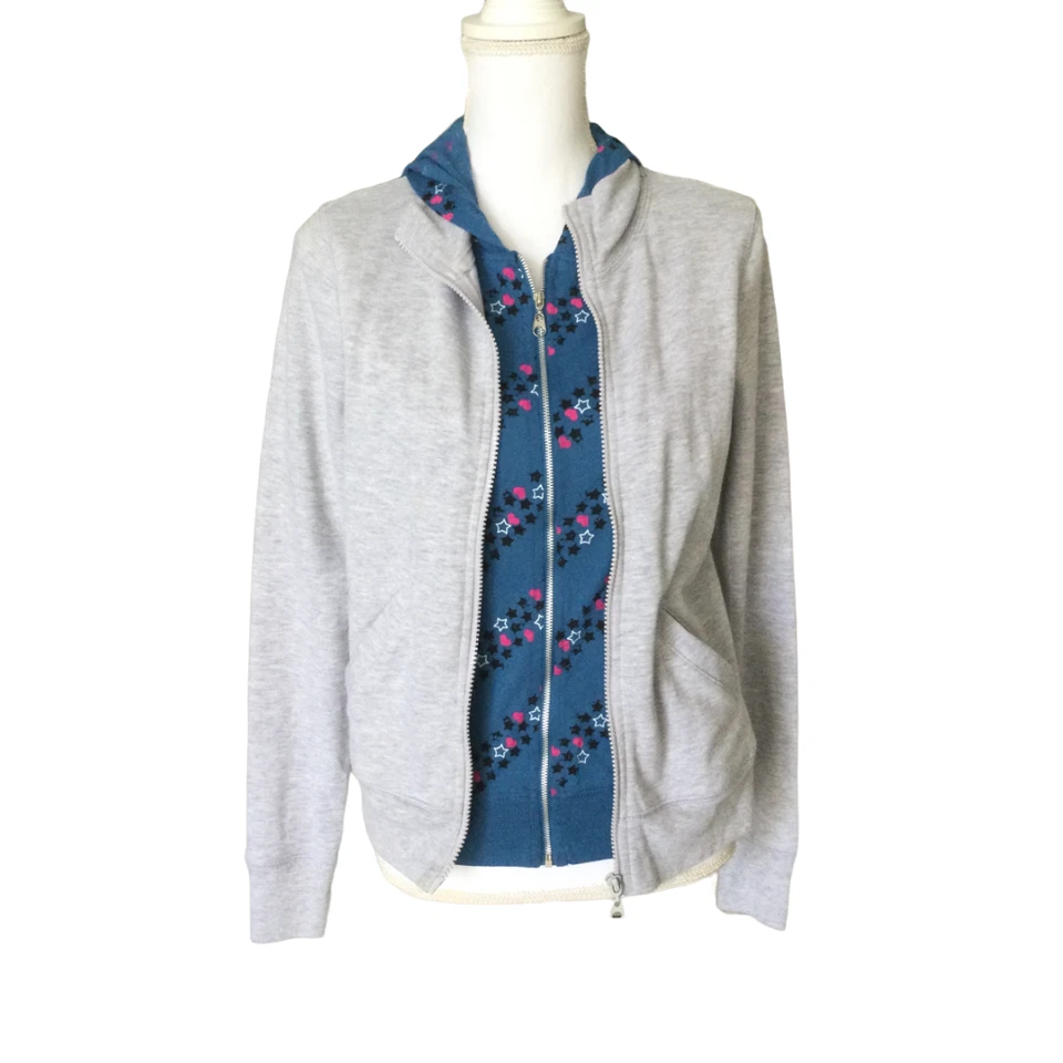 Energie Vintage Y2K Active Juniors Sudadera con Capucha Gris con Chaqueta Incorporada Talla M Foto 1 de 4