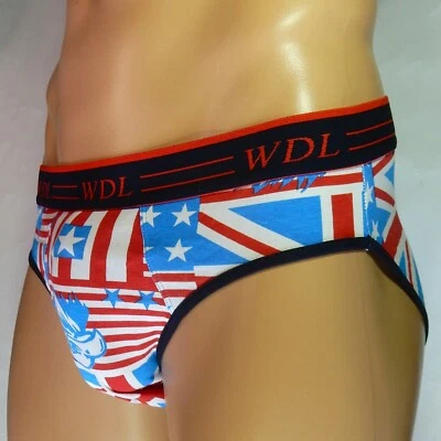 WDL Hombres Calzoncillos Algodón Spandex Estrellas Rayas Águila EE. UU. REINO UNIDO AU Bandera Estampados Foto 1 de 4