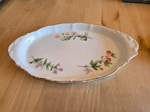 Vintage Royal Vale England Oval Botanical Floral Dish - Picture 1 of 5